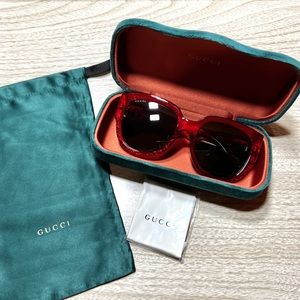GUCCI Red Glitter Sunglasses